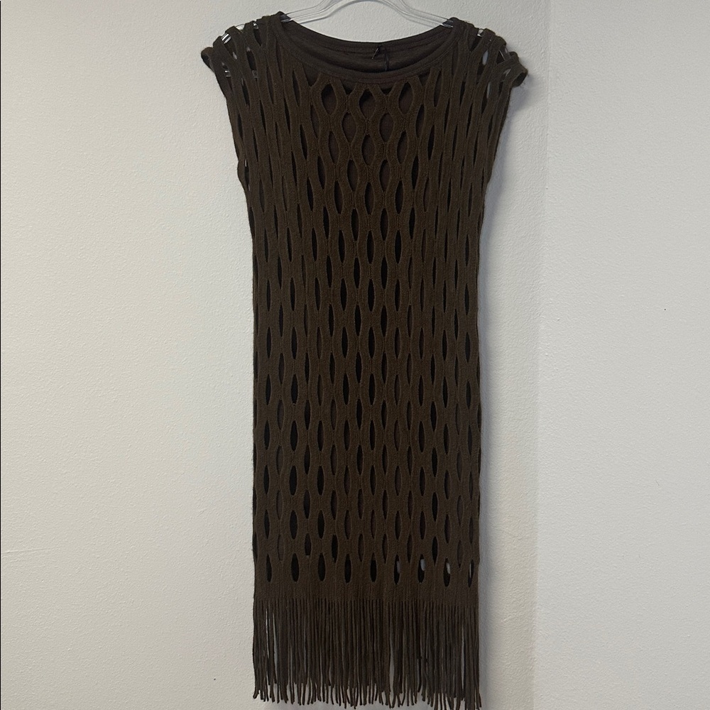 NWT Vintage Deadstock Lyndia Procanik Large Knit Boat Neck Midi Dress Size 2